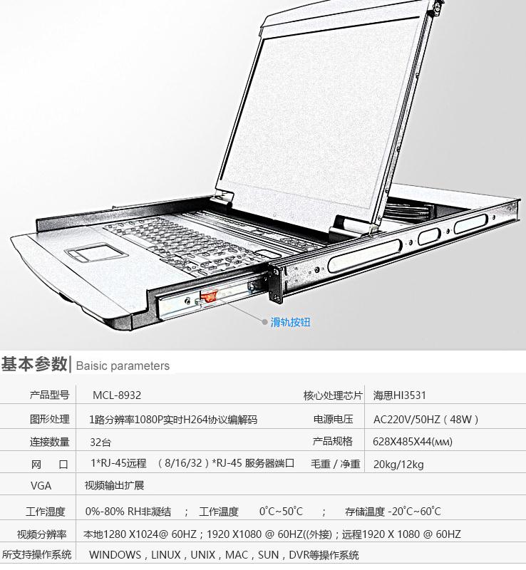 MCL-8932kvm切換器19英寸32口產品參數(shù)